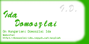 ida domoszlai business card